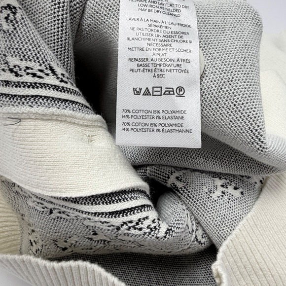 NWT Anthropologie Puff-Sleeve Cardigan Sweater Ivory Black Floral XS $148 Crop - Picture 8 of 9